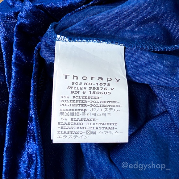 Therapy | Stretch Crushed Velvet Dress NWOT - Picture 5 of 8